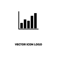 growing graph icon, growing graph sign and symbol vector Design