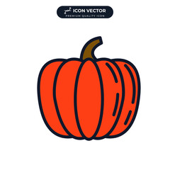pumpkin vegetable icon symbol template for graphic and web design collection logo vector illustration
