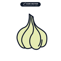garlic vegetable icon symbol template for graphic and web design collection logo vector illustration