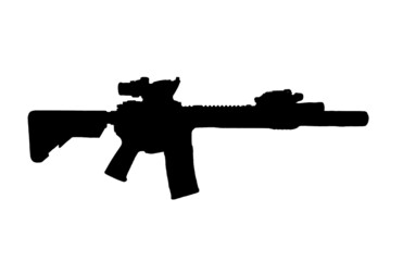 Black carbine style image. Great extra artwork for your project or for your main piece.