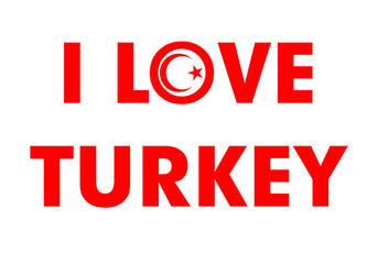 I love Turkey symbol illustration