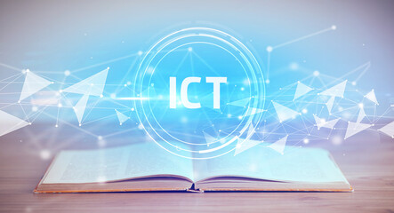 Open book with abbreviation concept