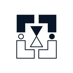 Concept of waiting time for downloading system updates. Vector icon isolated on white background.