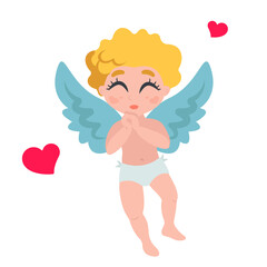 Cupid in love. Cute cartoon character
