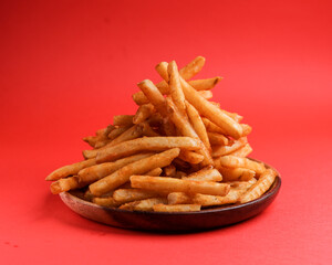 High-Quality Fast Food Images on a Red Background