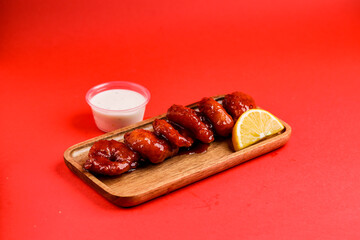 High-Quality Fast Food Images on a Red Background