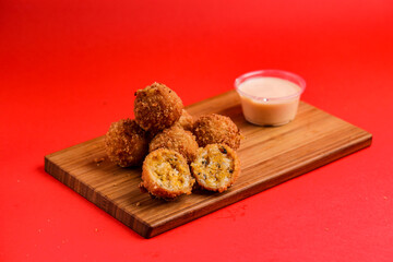 High-Quality Fast Food Images on a Red Background