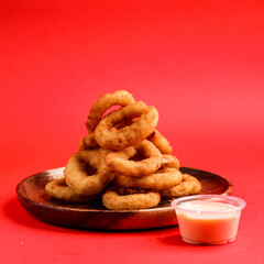 High-Quality Fast Food Images on a Red Background