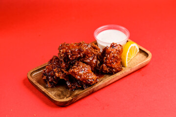 High-Quality Fast Food Image on a Red Background