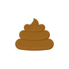 Poop icon. Vector illustration. Flat design.
