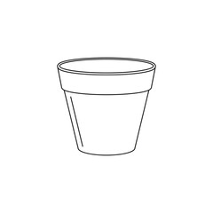 Flowerpot icon. Line style. Vector.