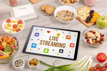 Healthy Tablet Pc compostion, social networking concept