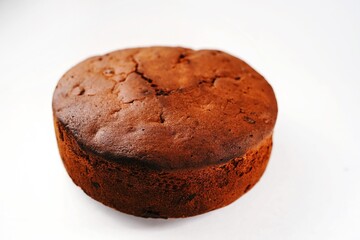 Kerala Christmas fruit or plum cake on white background, selective focus