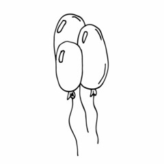 Vector doodle illustration. Simple baloon. Sketch. Drawing for children. Line icon