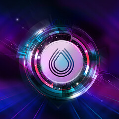 3D rendering sanbox cryptocurrency coin on colorful background, cryptocurrency concept