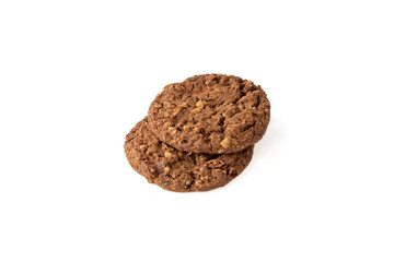 Fototapeta na wymiar Two granola cookies isolated on white background.
