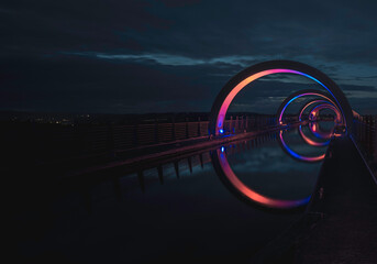 Falkirk wheel illuminated