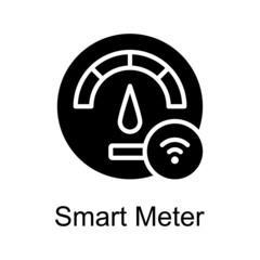 Smart Meter vector Solid icon for web isolated on white background EPS 10 file