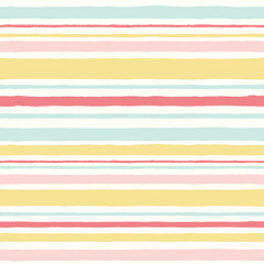 Seamless pattern with horizontal stripes in cute colors.