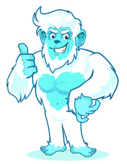 yeti mascot cartoon in vector