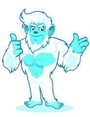 yeti mascot cartoon in vector