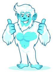 yeti mascot cartoon in vector
