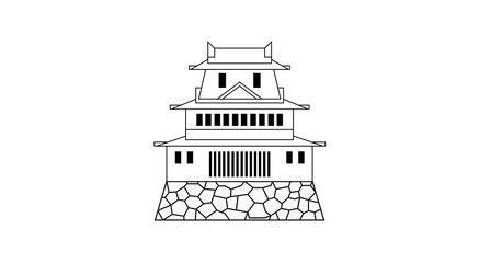 Japanese castle vector flat icon. Isolated castle building emoji illustration