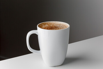 Hot coffee cappuccino in ceramic cup isolated on white background, clipping path included. cappuccino with spices and cinnamon. Cozy morning concept. Hygge.