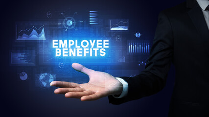 Hand of Businessman holding motivational message