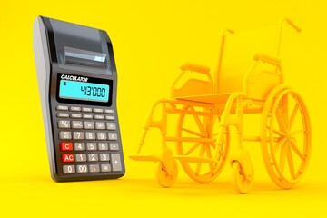 Wheelchair background with calculator