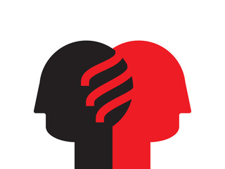 two profiles blending together back to back