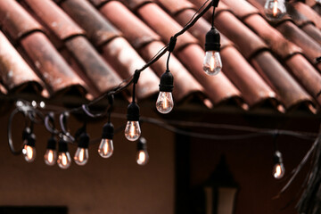String lights over the patio