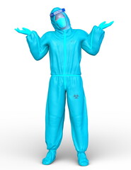 クリーンウェアを着た男性