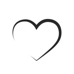 abstract line heart. love and romantic symbol. sketchy element for valentine's day greeting card
