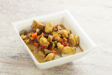 Thai yellow curry with chicken