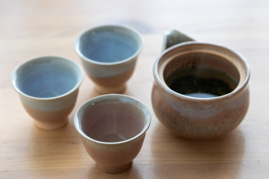 萩焼の茶道具（急須・茶碗）