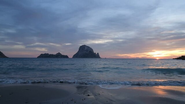 Late sunset over Es Vedra Ibiza