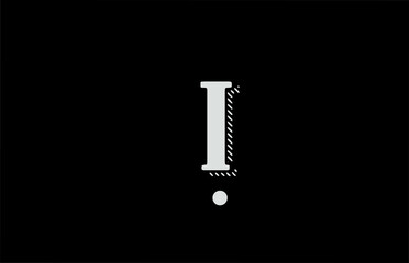 I black and white alphabet letter icon logo. Design for business or company