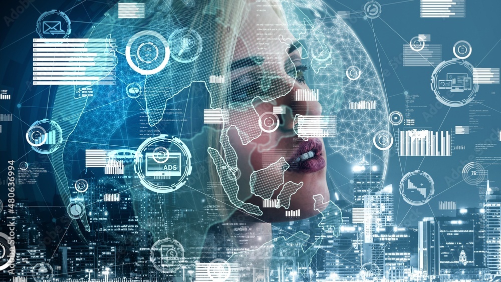 Poster conceptual business dashboard for financial data analysis . 3d render computer graphic .