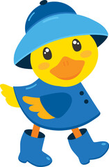 Duck with Blue Raincoat