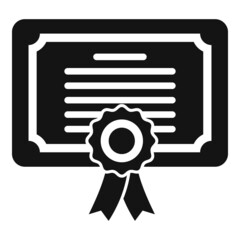 Graduate diploma icon simple vector. Exam study