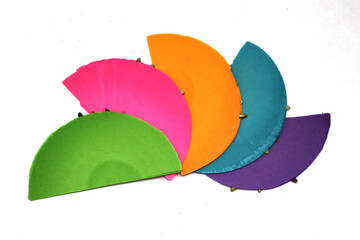 Typical Mexican sweet Pepitorias that are wafers of many colors like rainbows with pipe seeds,...
