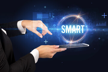 Close-up of a touchscreen, new tech concept