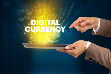 Close-up of a touchscreen with inscription