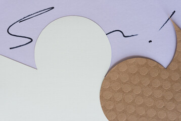 paper background or backdrop composed with circles or semi-circular motifs