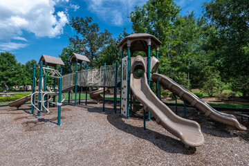 Children play structure, as would be found in a community park, playground or school. 