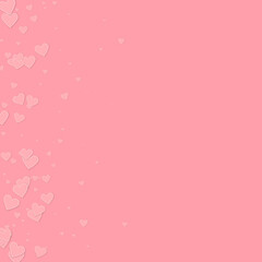 Pink heart love confettis. Valentine's day gradien