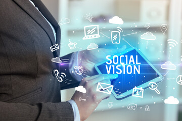 Close-up Of A Person Using Social Networking