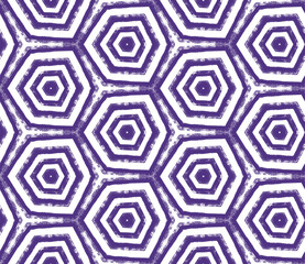 Tiled watercolor pattern. Purple symmetrical