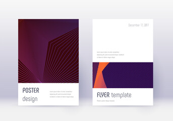 Minimalistic cover design template set. Violet abs
